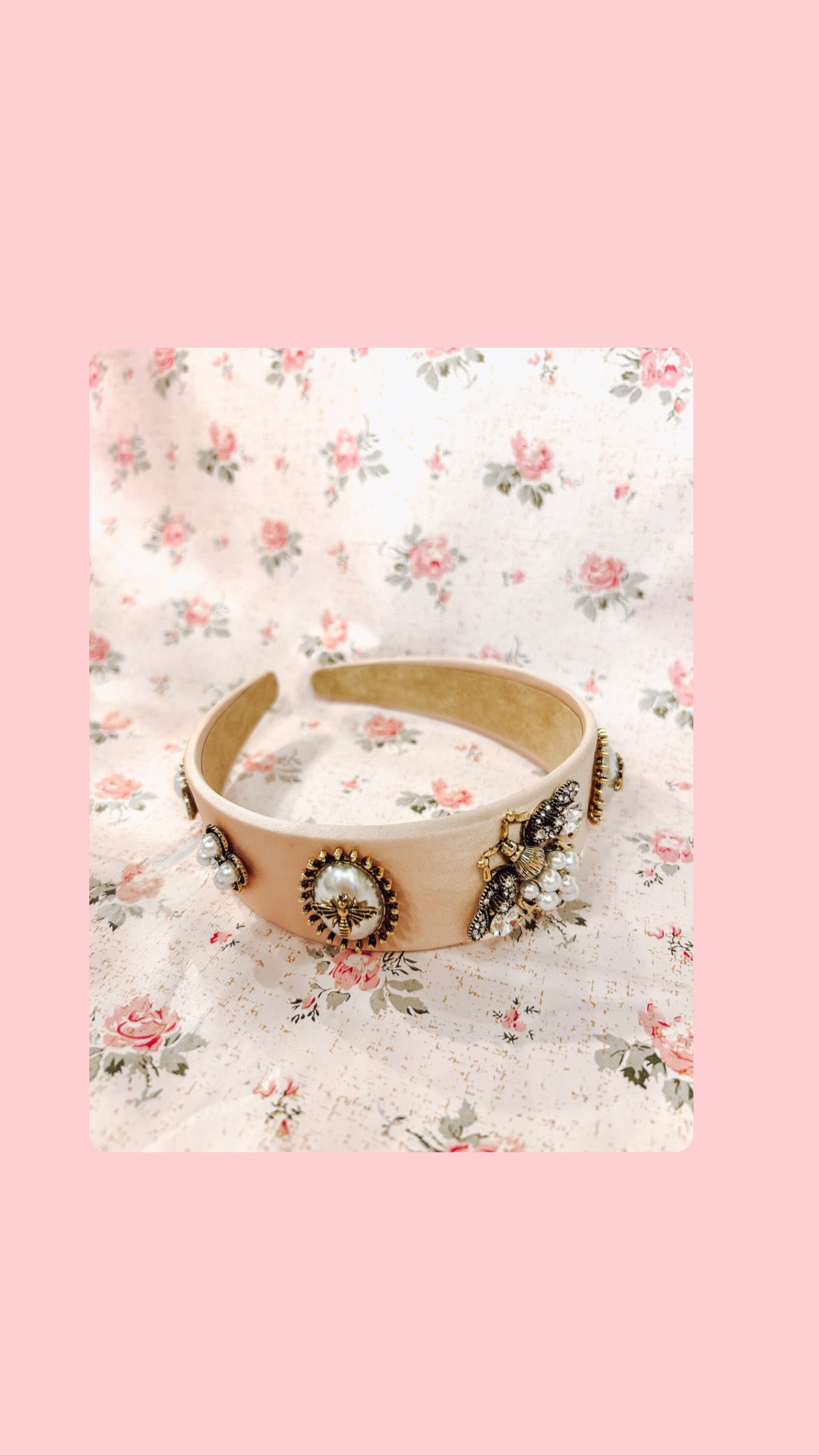 Baby Pink Bumble Bee charmed headband