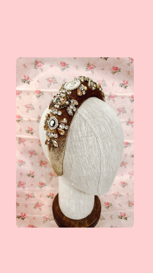 Crystal Charmed Velvet Headband