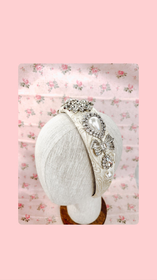 Silver crystal charmed headband