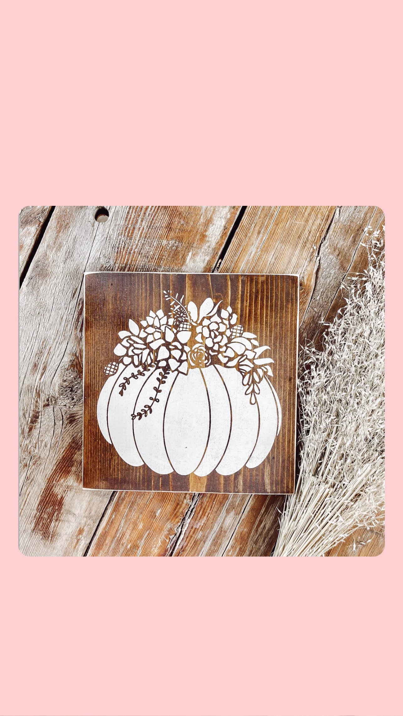 Floral Pumpkin Sign Boho