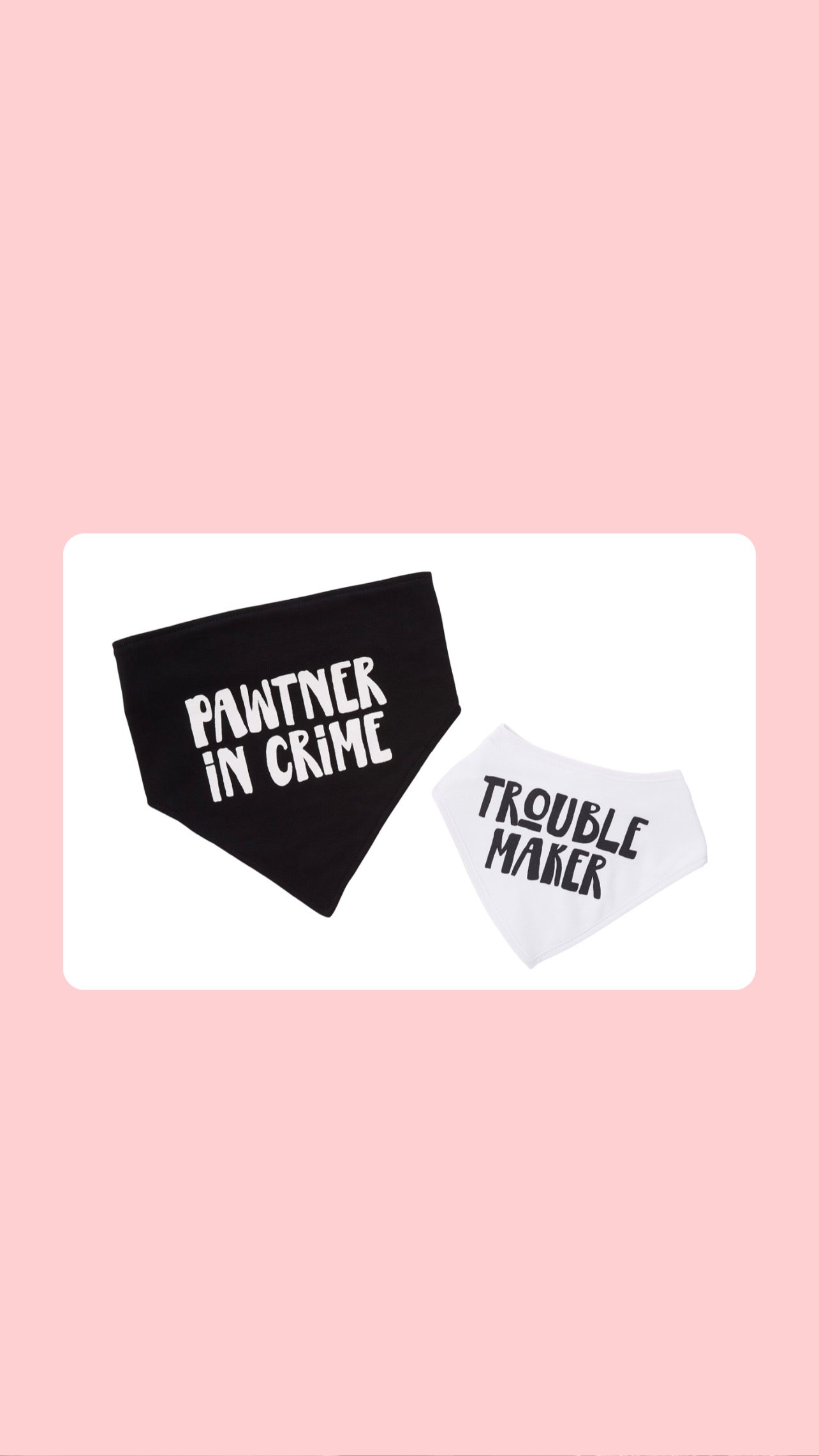 Baby and Pet Bib Set, Black and White