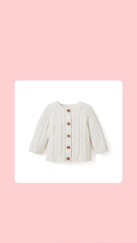 White Cable Sweater