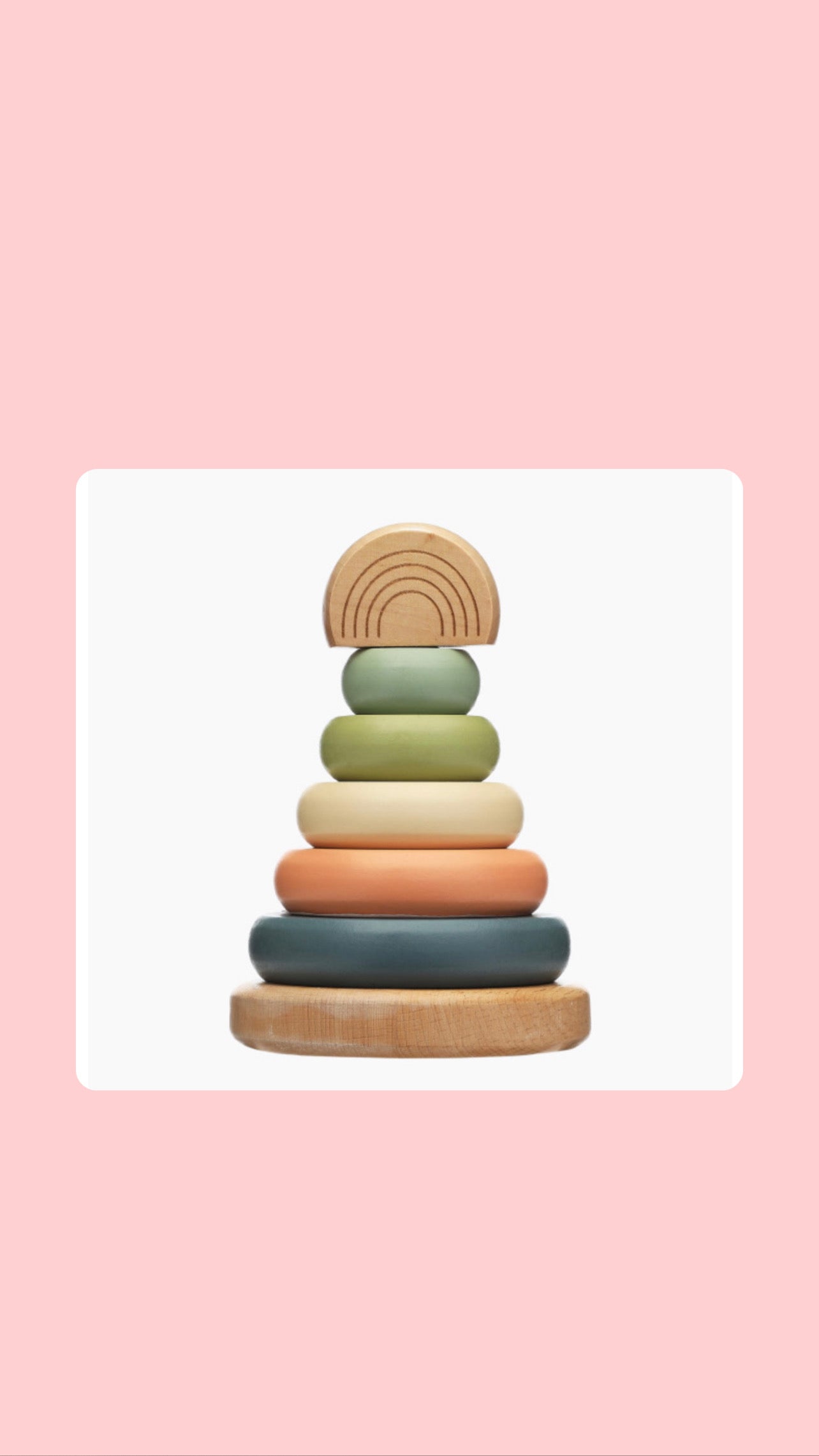Wooden Stacking Rainbow Tower Baby Toy, Nursery Decor