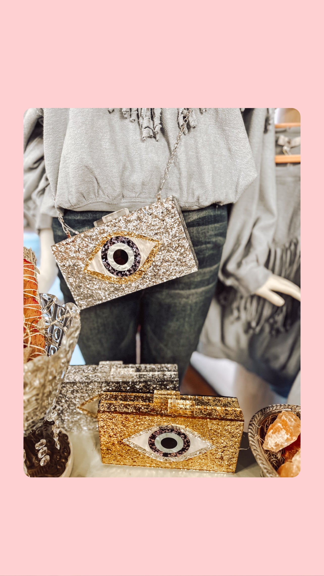 Evil Eye clutch purse